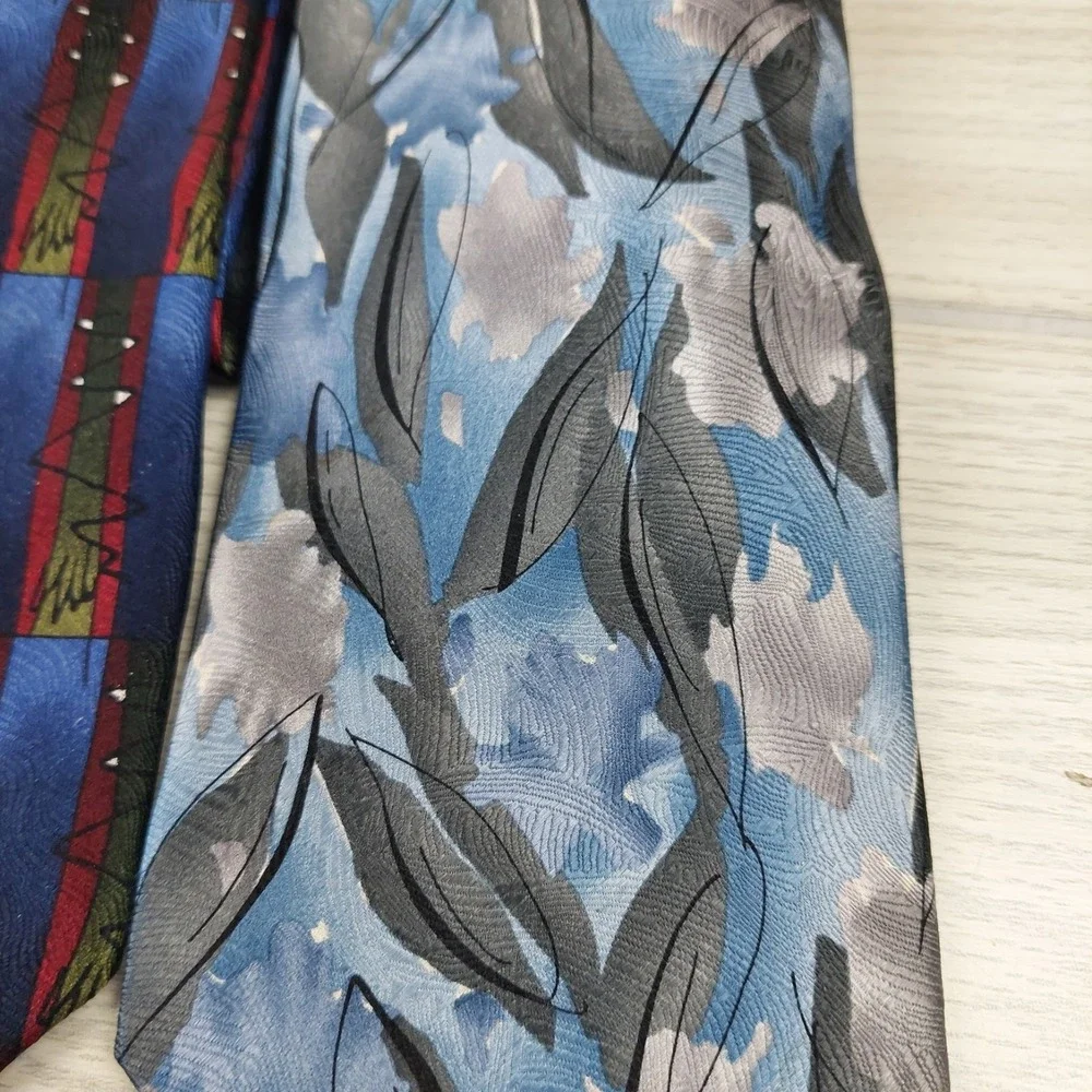 J. Garcia Silk Necktie Set Mens OS Blue Paris in the Rain Butterfly Study II 2pk